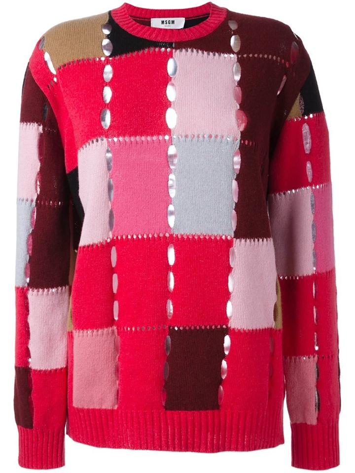 Msgm Patchwork Jumper, Women's, Size: Small, Polyamide/wool