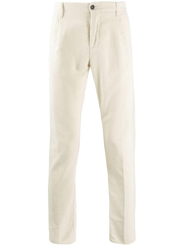 Fortela Corduroy Straight Leg Trousers - White