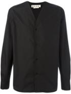 Marni Collarless Shirt, Men's, Size: 48, Black, Cotton