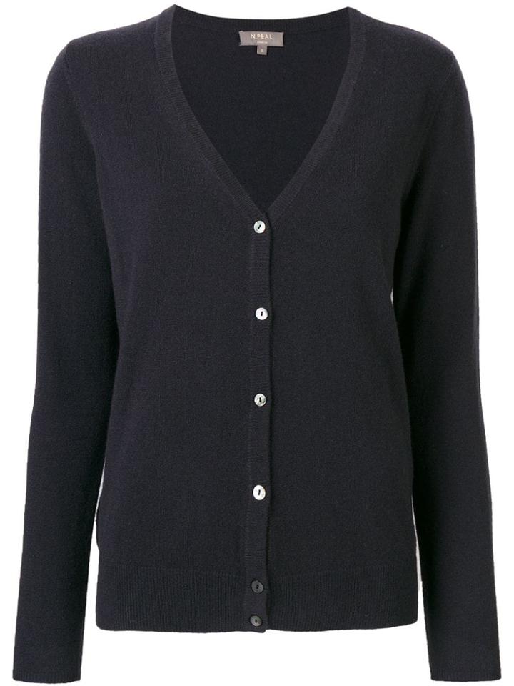 N.peal V Neck Knitted Cardigan - Grey