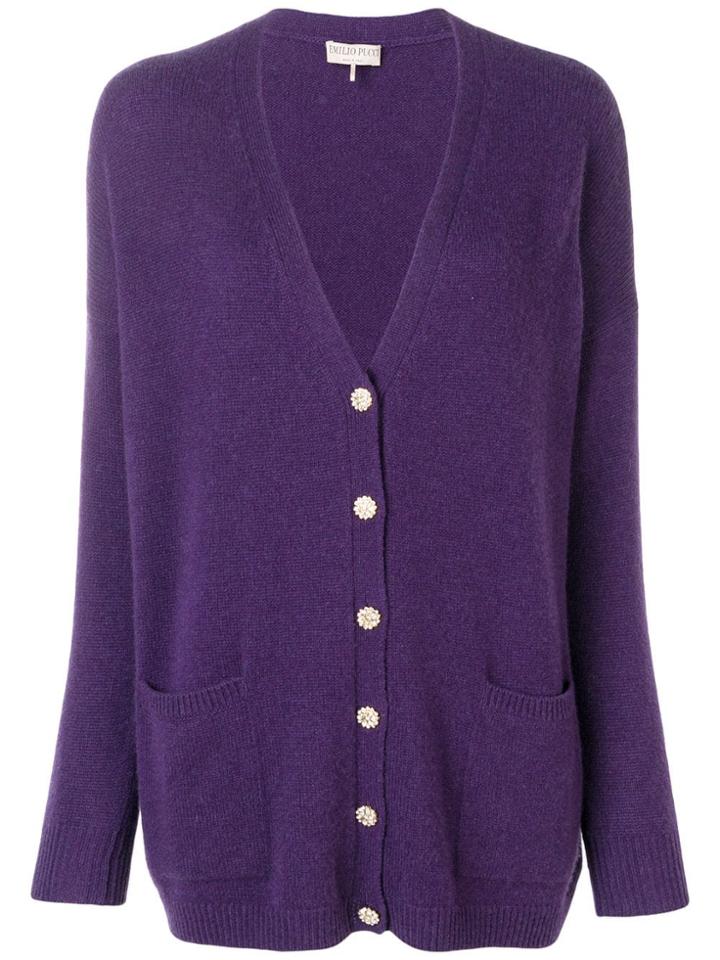 Emilio Pucci Oversized Cashmere Cardigan - Purple