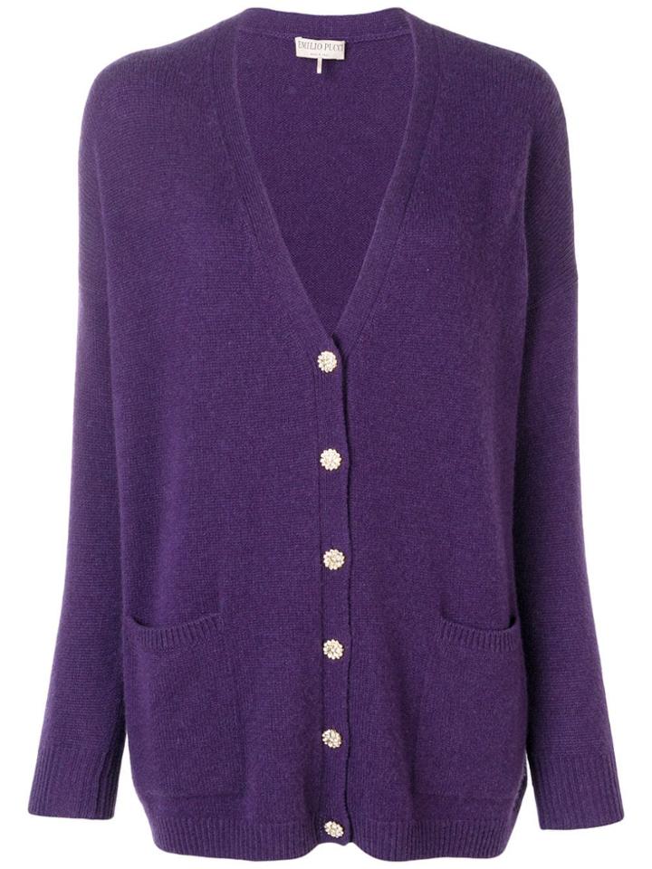 Emilio Pucci Oversized Cashmere Cardigan - Purple