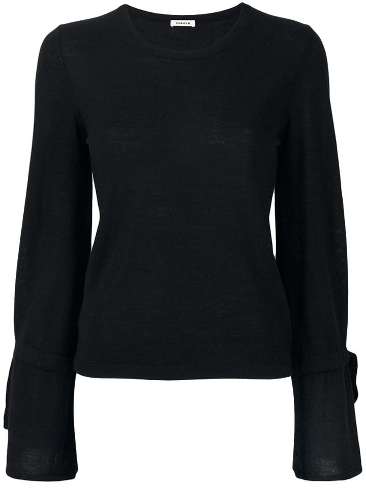 P.a.r.o.s.h. Sleeve Ribbon Top - Black