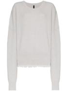 Unravel Project Long Sleeve Wool Blend Sweater - Grey