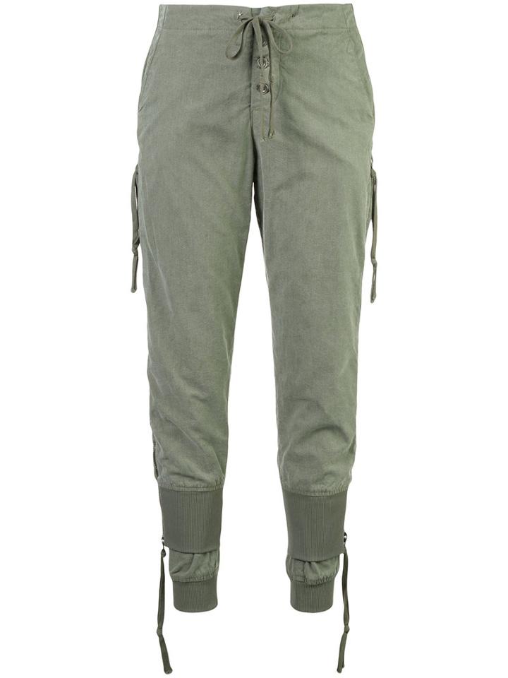 Greg Lauren - Lounge Pants - Women - Cotton - 1, Green, Cotton