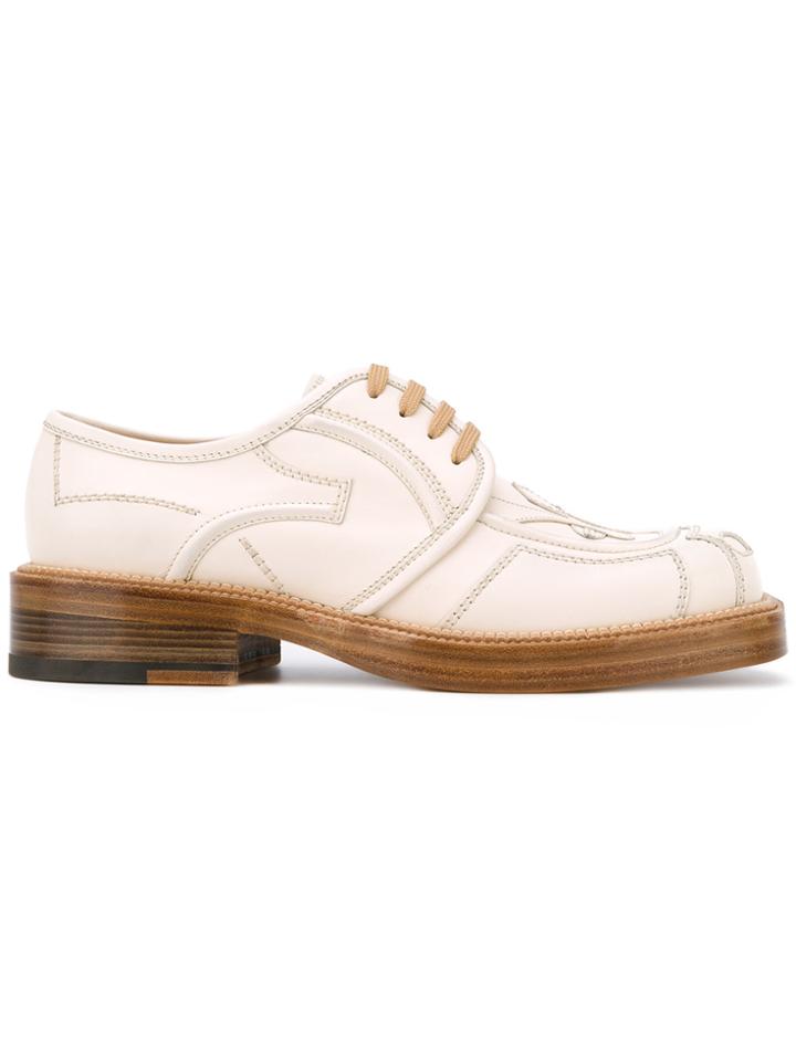 Walter Van Beirendonck Seaming Detail Derbies - White