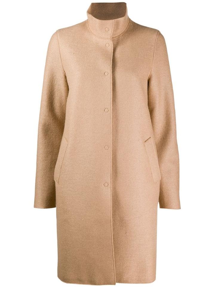 Harris Wharf London High Neck Coat - Neutrals