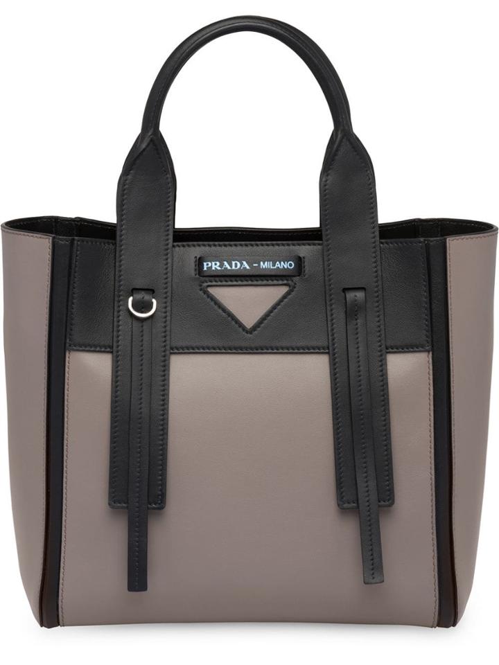 Prada Prada Ouverture Small Leather Bag - Grey