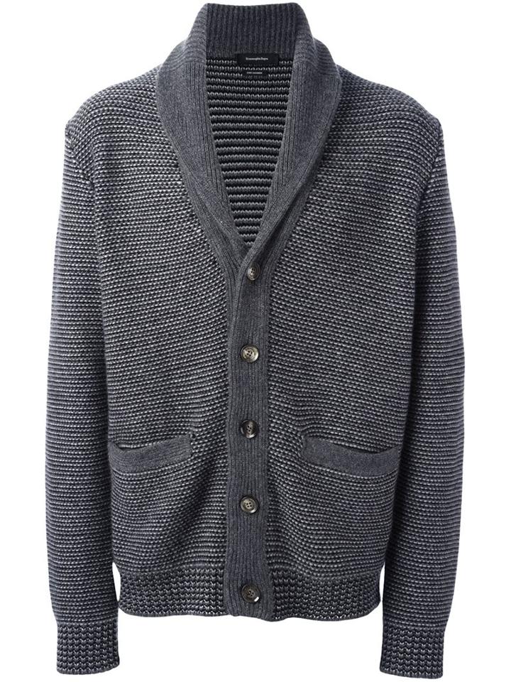 Ermenegildo Zegna Woven Relaxed Cardigan, Men's, Size: 52, Grey, Cashmere
