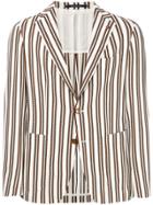 Tagliatore Unstructured Striped Jacket - Nude & Neutrals