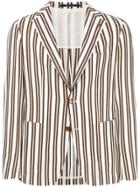 Tagliatore Unstructured Striped Jacket - Nude & Neutrals