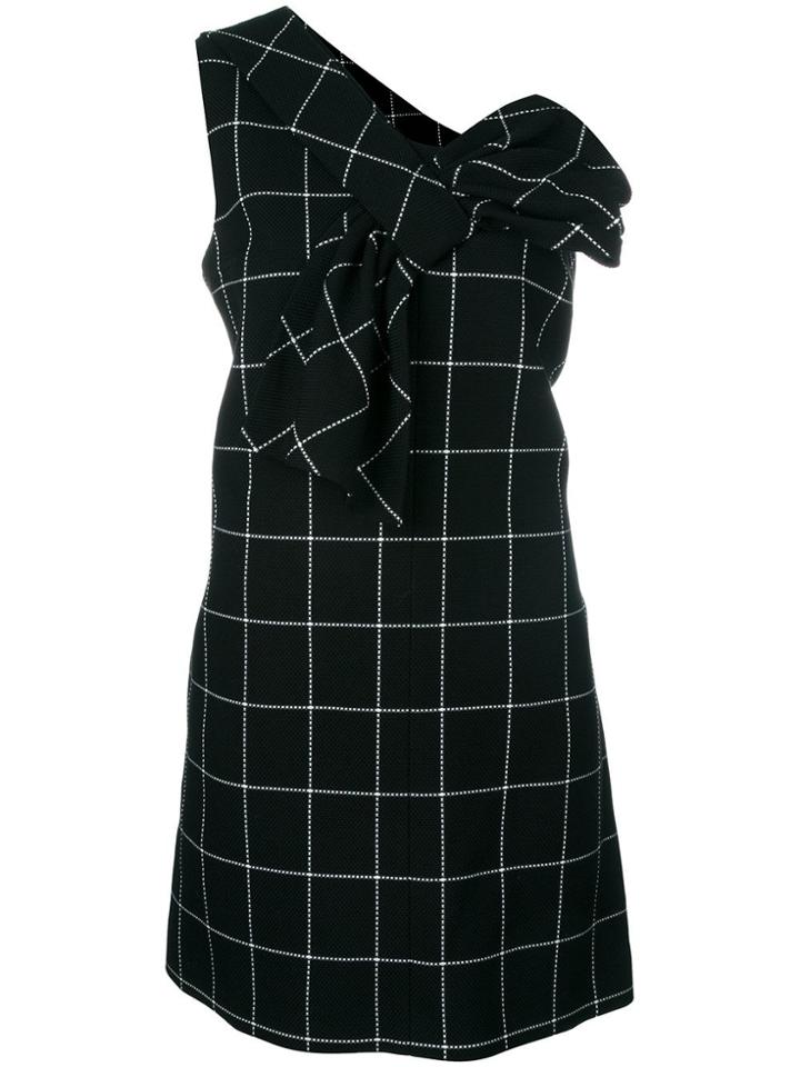 Victoria Victoria Beckham Bow Embellished Checked Dress - Black