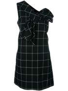 Victoria Victoria Beckham Bow Embellished Checked Dress - Black
