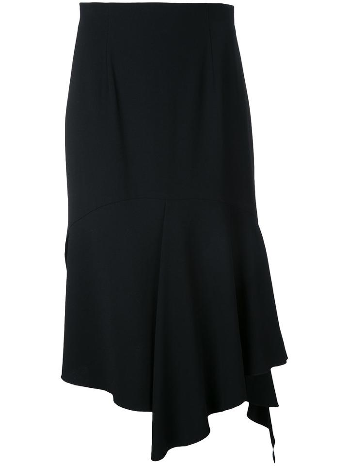 Goen.j Draped Asymmetric Detail Skirt, Women's, Size: Medium, Black, Polyester/triacetate