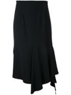 Goen.j Draped Asymmetric Detail Skirt, Women's, Size: Medium, Black, Polyester/triacetate