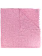 Dondup - Frayed Scarf - Men - Viscose/cashmere - One Size, Pink/purple, Viscose/cashmere