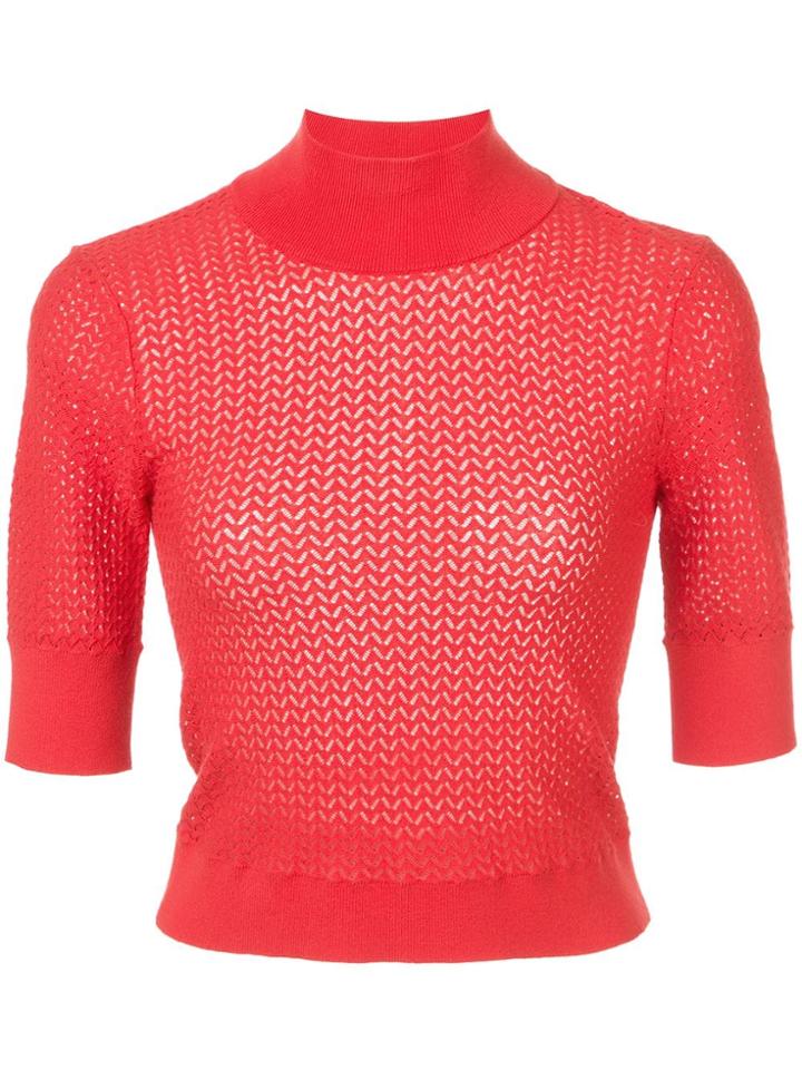 Alice+olivia Lanie Knitted Top - Red