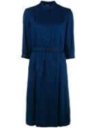 A.p.c. Pleated Shirt Dress, Women's, Size: 38, Blue, Viscose