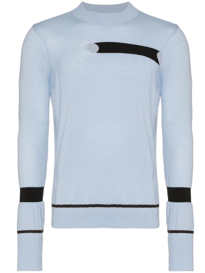 Helen Lawrence Contrast Elastic Panelled Fine Gauge Knit Sweater -
