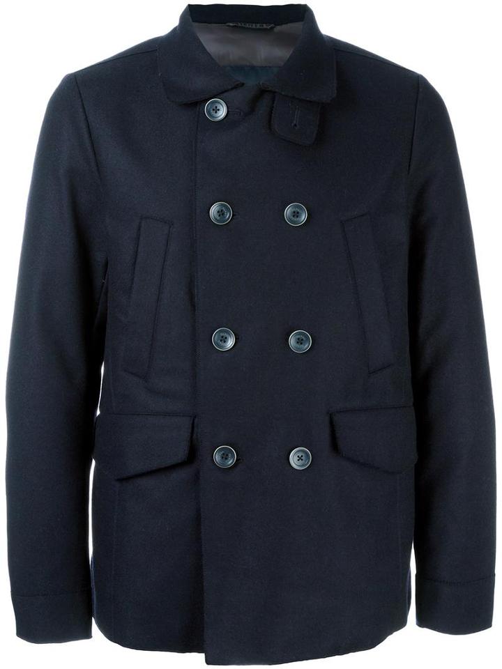 Herno Padded Peacoat, Men's, Size: 52, Blue, Wool/polyamide/polyester