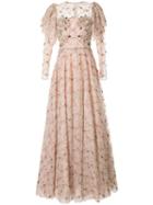 Costarellos Embroidered Tulle Gown - Pink