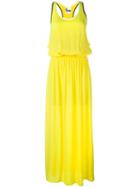 8pm Elasticated Waist Long Dress, Women's, Size: Xxs, Yellow/orange, Viscose/polyester