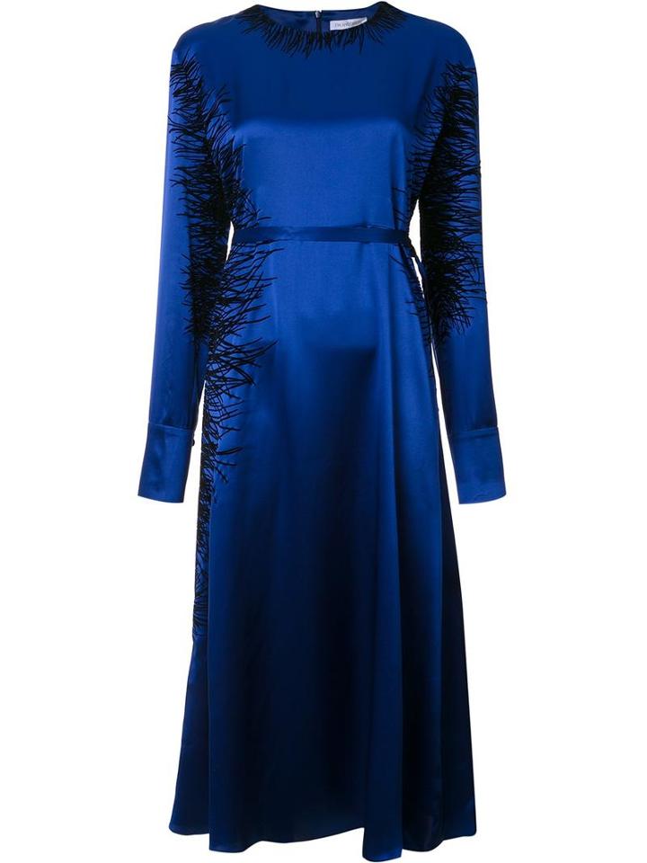 J.w.anderson Flared Satin Midi Dress, Women's, Size: 8, Blue, Silk