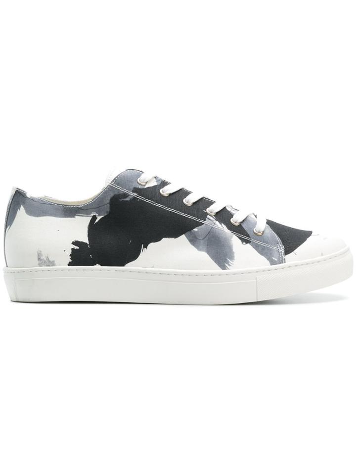 Yohji Yamamoto Printed Lace-up Sneakers - White