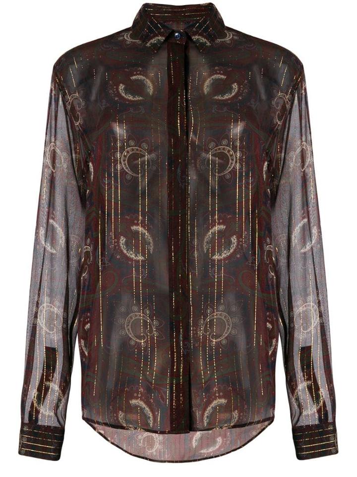 Saint Laurent Printed Concealed-front Shirt - Red
