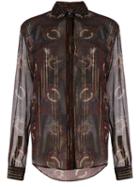 Saint Laurent Printed Concealed-front Shirt - Red