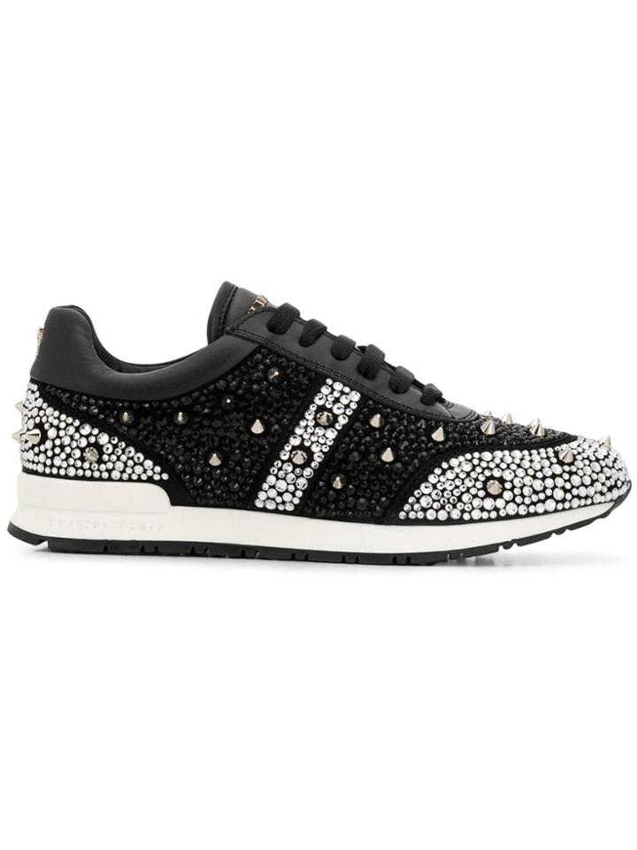 Philipp Plein Low-top Embellished Sneakers - Black