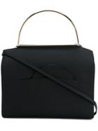 Roksanda Metal Handle Leather Bowling Tote, Women's, Black