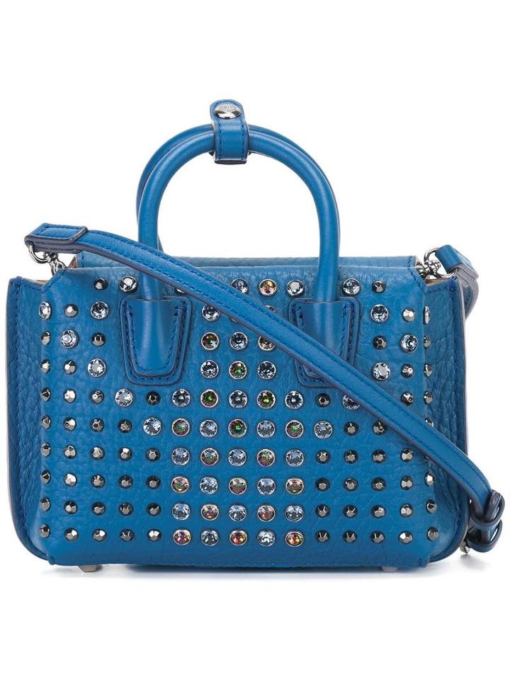 Mcm - Studded Crossbody Bag - Women - Leather - One Size, Blue, Leather