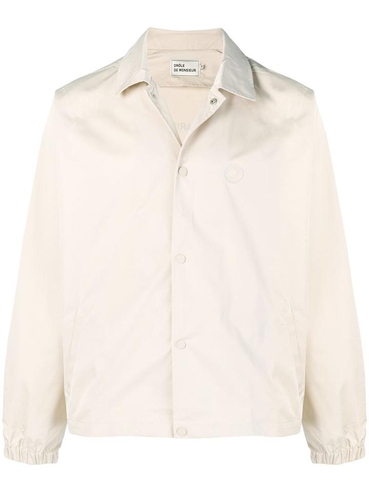 Drôle De Monsieur Buttoned Bomber Jacket - Nude & Neutrals
