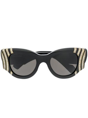 Balenciaga Eyewear Embellished Paris Cat Sunglasses - Black