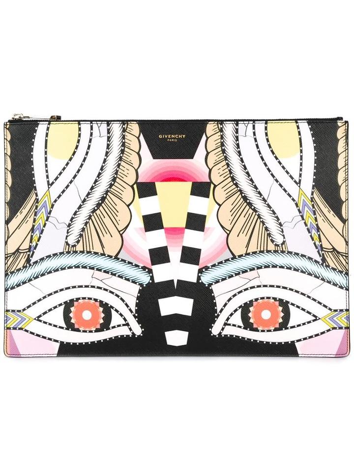 Givenchy Egyptian Print Clutch, Women's, Cotton/polyurethane/polyester