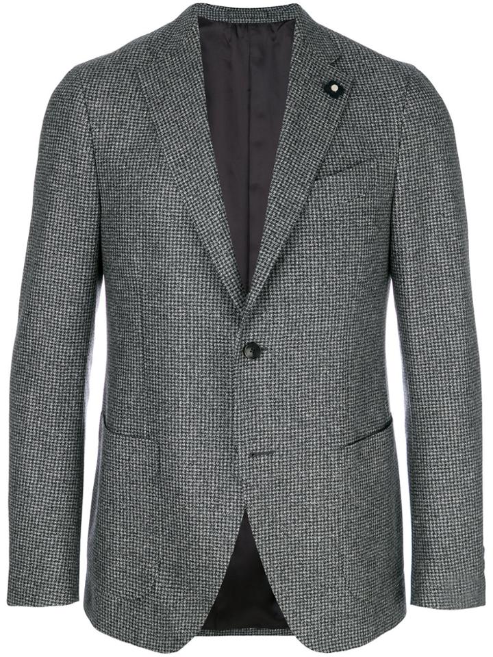 Lardini Puppytooth Formal Blazer - Grey