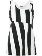 Ann Demeulemeester Jersey Stripe Tank Top, Women's, Size: Large, White, Cotton