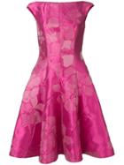 Talbot Runhof Floral Jacquard Midi Dress - Pink