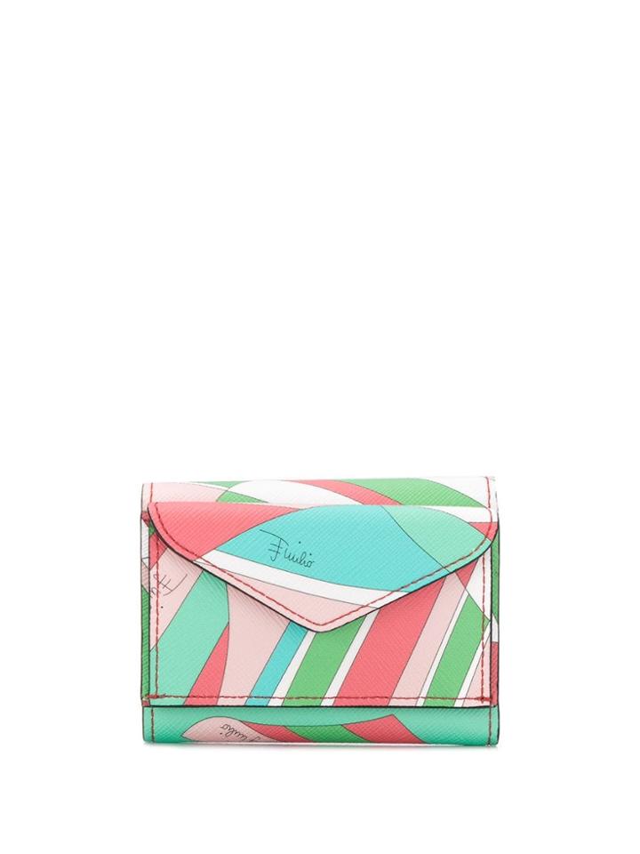 Emilio Pucci Shell Print Mini Trifold Wallet - Green