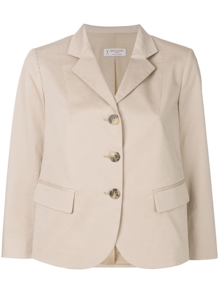 Alberto Biani Single Breasted Blazer - Neutrals