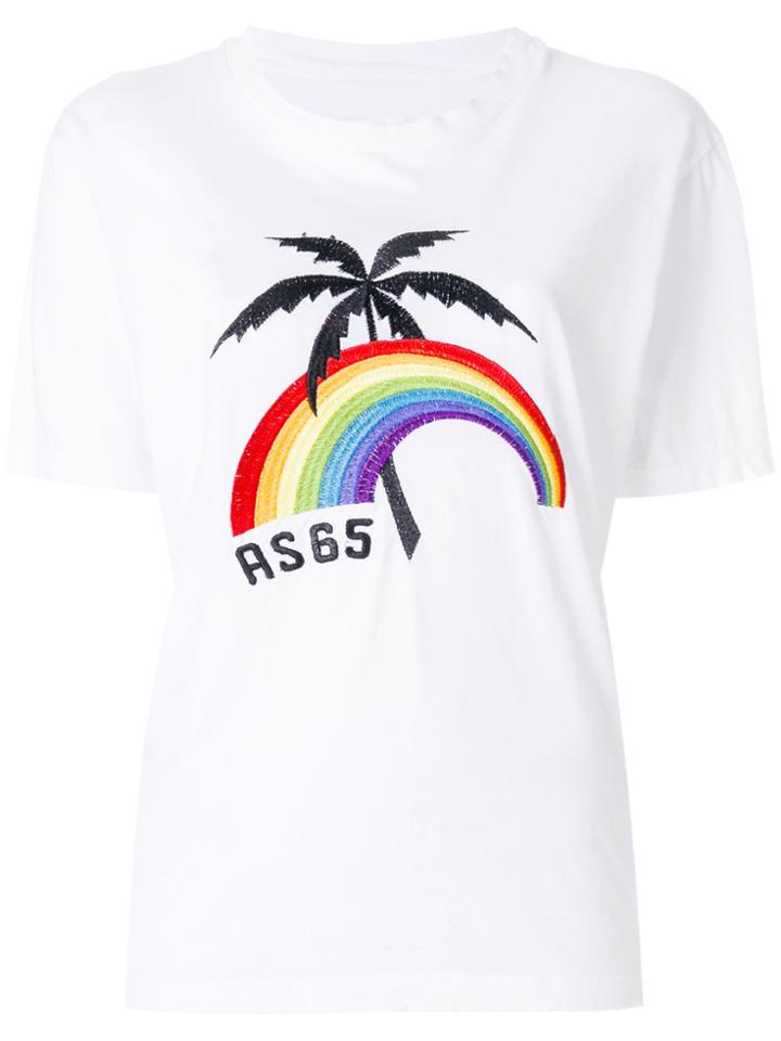 As65 Rainbow Palm Tree T-shirt - White