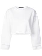 Pony Stone Cropped Sweatshirt - White