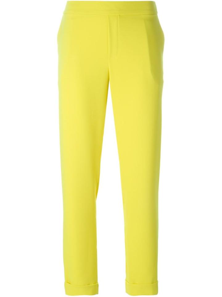 P.a.r.o.s.h. Slim Fit Trousers, Women's, Size: Large, Yellow/orange, Polyester