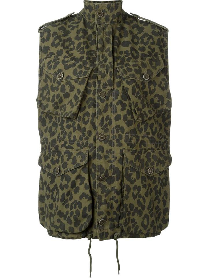 Saint Laurent Leopard Print Military Jacket