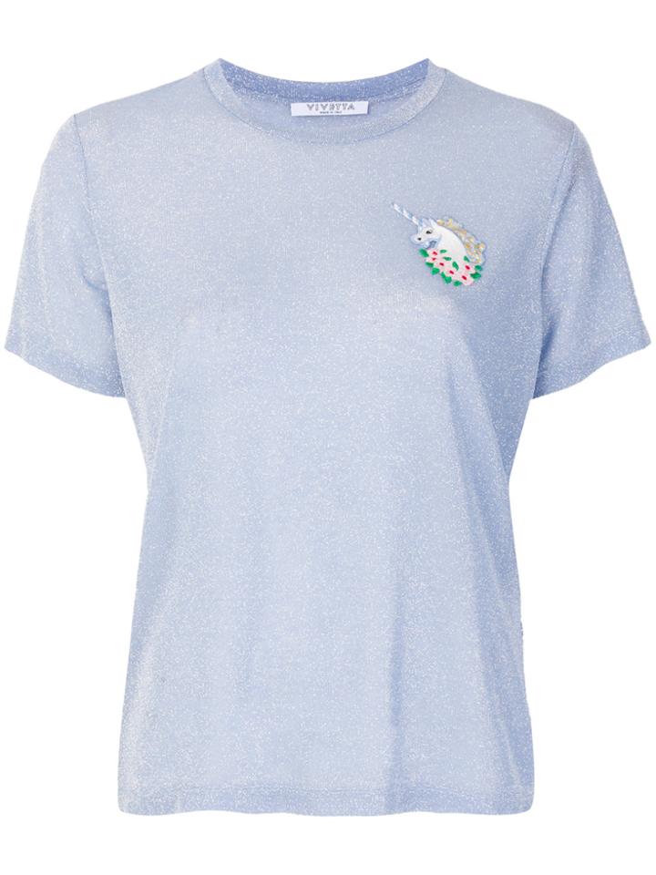 Vivetta Unicorn Patch T-shirt - Blue