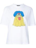 G.v.g.v. Cartoon Print T-shirt, Women's, Size: Xs, White, Cotton/lyocell
