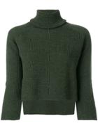Federica Tosi Turtleneck Ribbed Knitted Blouse - Green