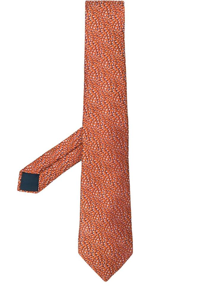 Lanvin Orange Feather Tie