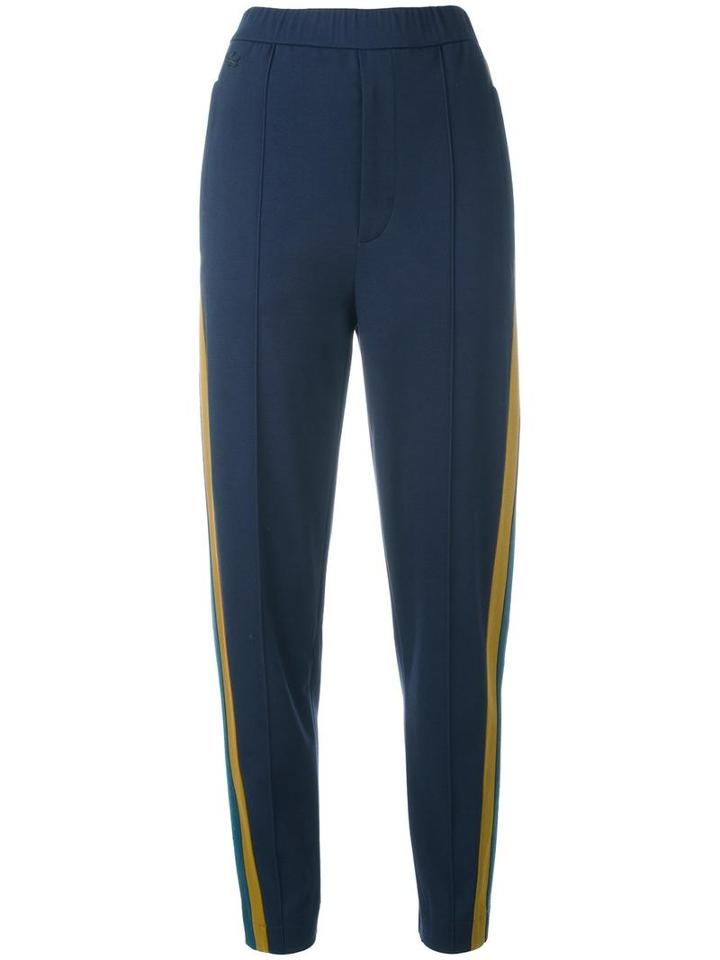 Lacoste Straight-leg Track Pants, Women's, Size: 4, Blue, Cotton/polyamide/spandex/elastane/viscose